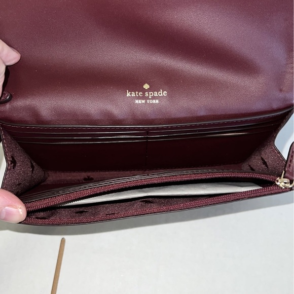 Kate Spade Burgundy Glitter Wristlet Wallet - Picture 8 of 12